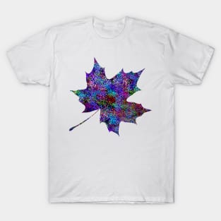 Glam Rainbow Metallic Autumn Leaf T-Shirt